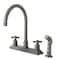 Kingston Brass KS8798ZX Millennium Centerset Kitchen Faucet, Brushed Nickel KS8798ZX - alternate 1